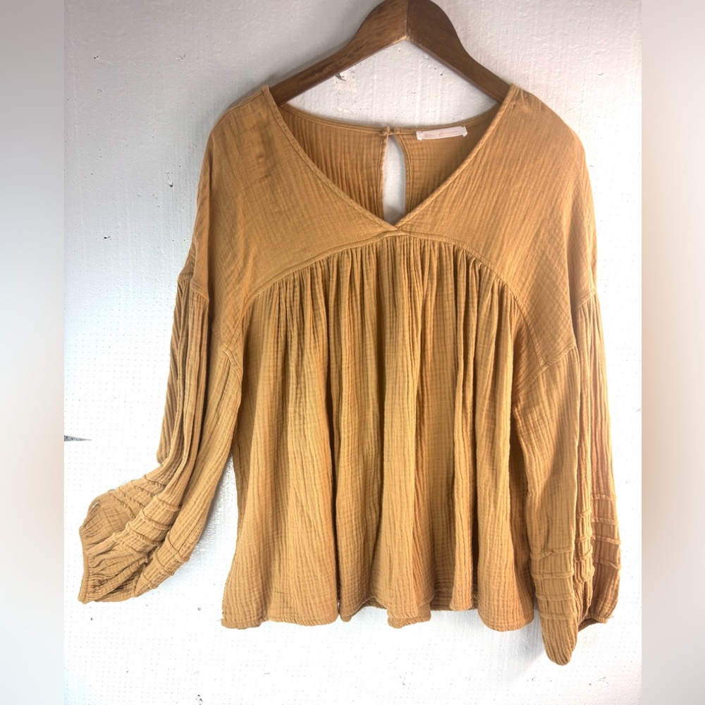 Ces Femme M Oversized Boho Long Sleeved Gathered Top - Picture 9 of 9